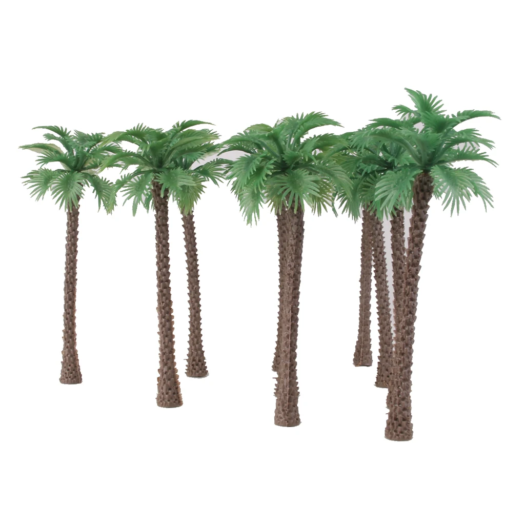 

Pack Of 20 Plastic Coconut Palm Model Trees Train Diorama Train Railway Landscape Scenery DIY 1:120 Scale Green
