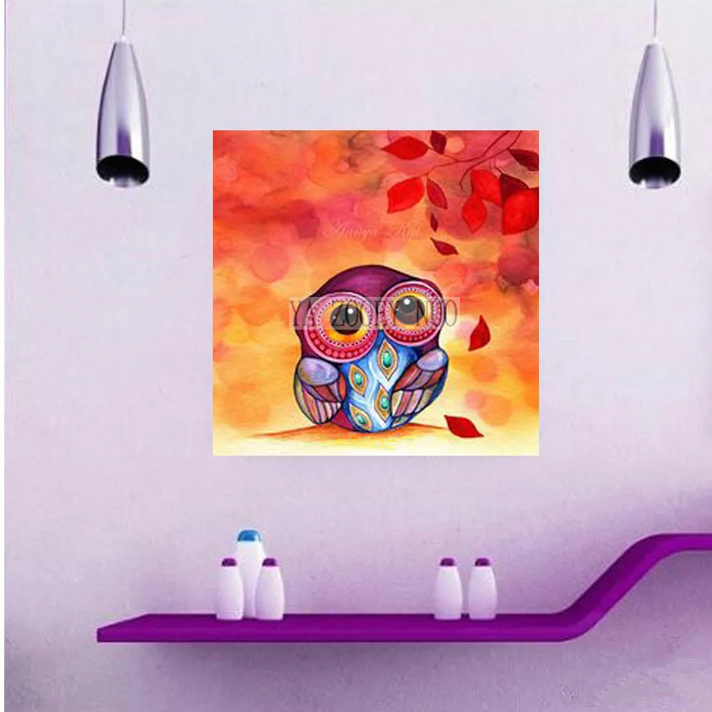 

YA ZOOEY NUO Needlework Full Diamond Embroidery DIY Diamond Painting Cross Stich Kits Round Diamond Painting Owl Decor R1744