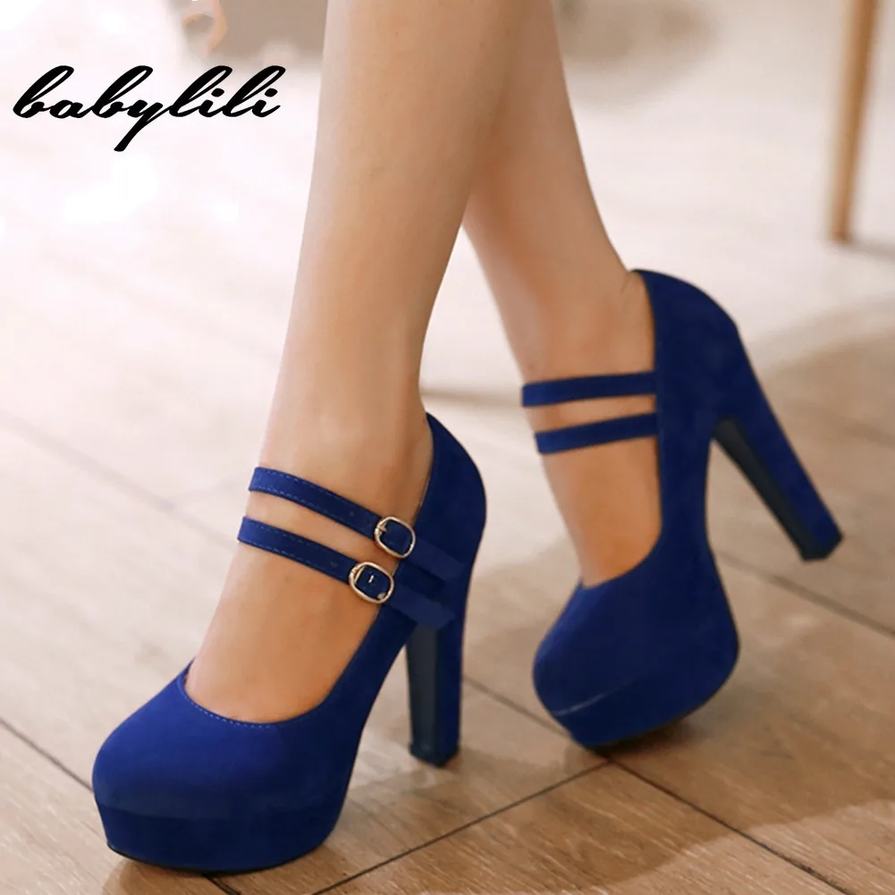 

2019 New Square High Heels Platform Pumps Women's Large Sizes 31-47 Party Wedding Women's Shoes Woman