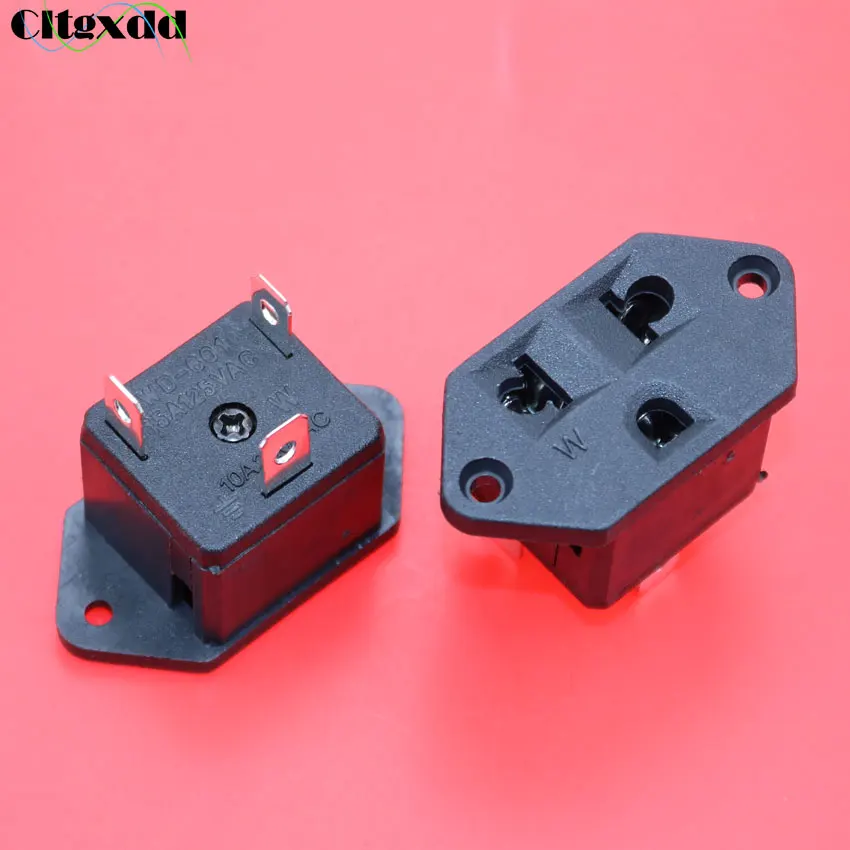 

cltgxdd 1pcs AC 250V 10A Panel Mount US Outlet Power Socket Electrical Socket female industrial Socket plug power connector
