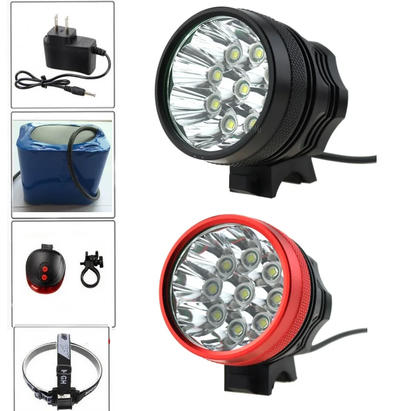 15000 Lumen 9xCREE XM L T6 LED Headlamp 9T6 Bicycle Bike Light