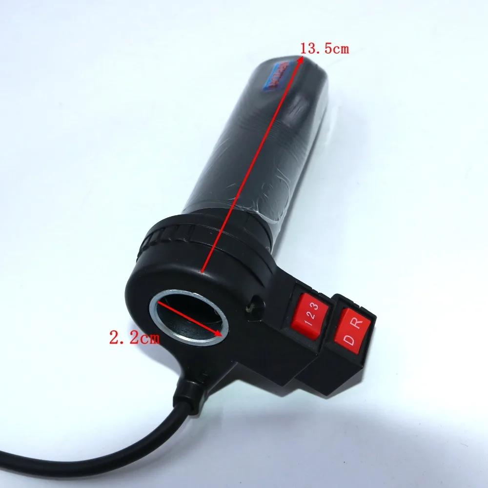 Discount EVfitting electric bike scooter tricycle gas handle ebike throttle with 3 speed&Reverse switches button 1