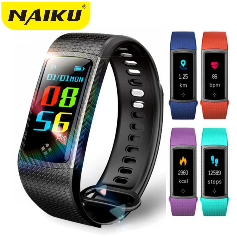 

NAIKU Wristbands Smart bracelet Color LCD Screen Fitness Bracelet IP67 Waterproof Smart Band Heart Rate for IOS Android Phone