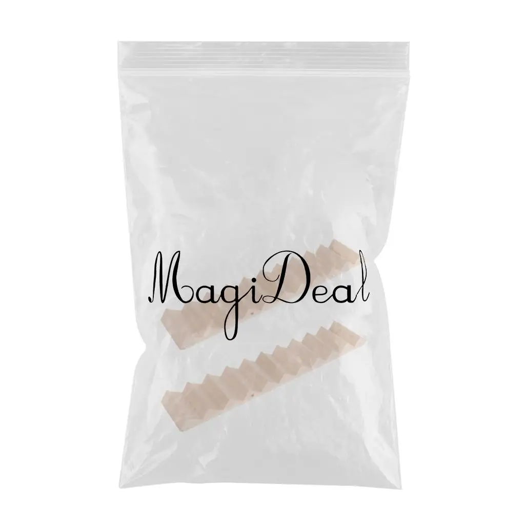 2 Pieces  1/12 Scale Wooden 11-Steps Stair Staircase DIY Accessories for Dolls House