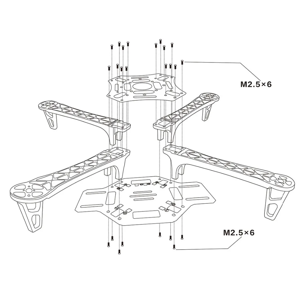 F02192 HJ 450 Multicopter 450F волокна нейлона рамка планера комплект сильный Гладкий RC KK МК MWC 4 оси DIY quadcopter плоскости