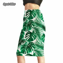 3D зеленый лист Для женщин пикантные Высокая Талия Миди-юбки теннис Боулинг юбки тонкий эластичный Популярные для девочек Женская одежда для вечеринок S-4XL