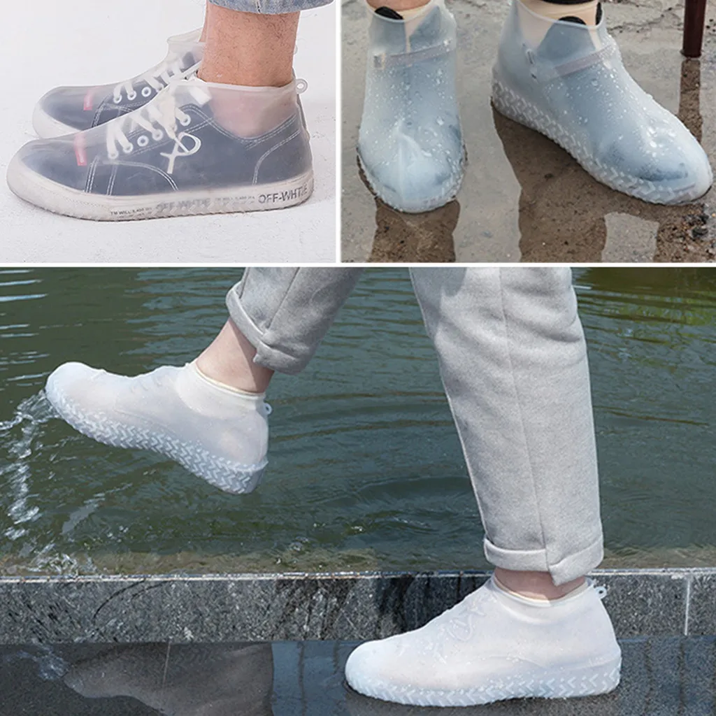 2Pc Reusable Shoes Covers Waterproof Rainproof Elastic Silicone Shoes Protectors