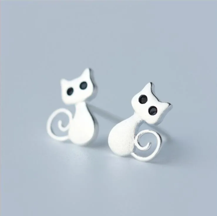 

Jisensp Women Jewelry Earings Brinco Female Cute Animal Cat Earring Small Stud Earring for Girls Wholesale Bijoux 2017 SYED062