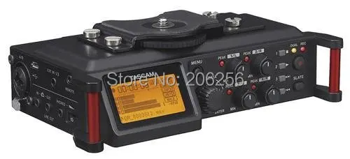 

TASCAM DR-70D 4-Channel DSLR Audio Recorder Four-channel recorder and mixer Four XLR microphone inputs with phantom power