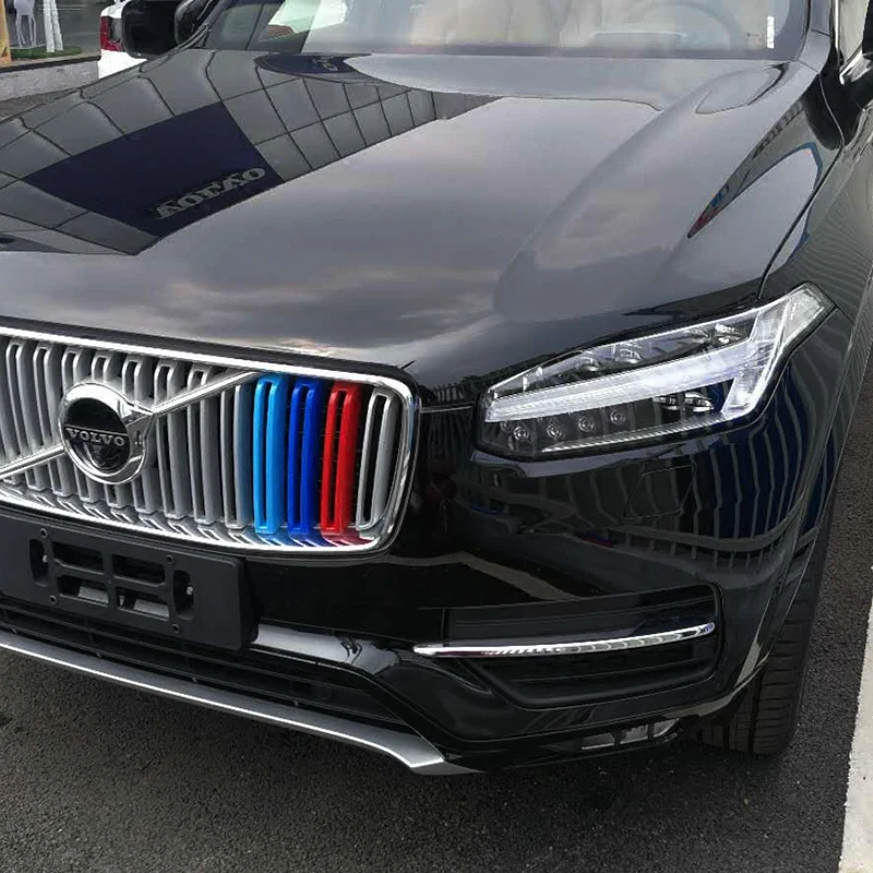 3 шт. декоративные наклейки на решетку радиатора для Volvo XC90 2015 2018|Хромирование| |