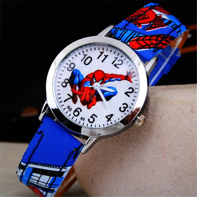 Лидер продаж Человек-паук часы малыш паук для мужчин непромокаемые часы Дети часы Резиновые Кварцевые часы мальчик подарок Дети reloj montre relogio