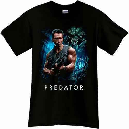 

Predator Horror Thriller Movie Black T-Shirt Tshirt Tee Size S M L Xl 2Xl 3Xl Cotton Men T-Shirts Classical top tee