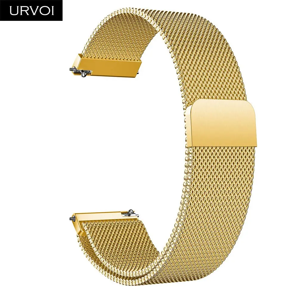 URVOI Миланская петля ремешок для Galaxy Watch активный ремешок нержавеющая сталь магнитная пряжка Высокое качество Прочный запястье 42 46 мм - Цвет ремешка: Gold
