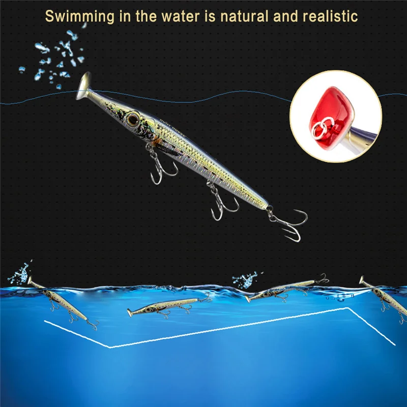 Amlucas Новый Поппер Fishign приманка 150 мм 20g длинный Литой приманки карандаши