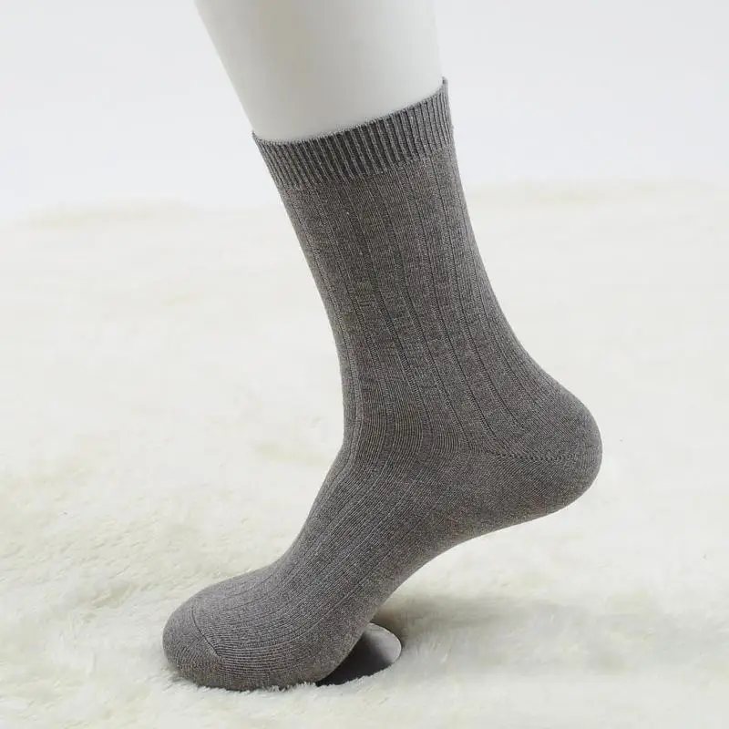6 пар брендовые хлопковые носки мужские Одноцветный Полосатый Бизнес носки для мужчин высокого качества осеннее трикотажное платье Sokken ZP-BOC108