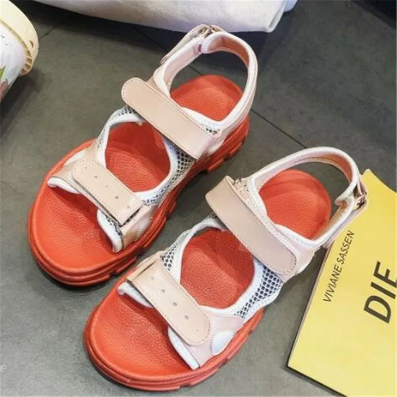 

WIGQCY 2019 new summer thick bottom Velcro fashion muffin sandals Rome wild beach ladies shoes casual comfortable sandals Y13