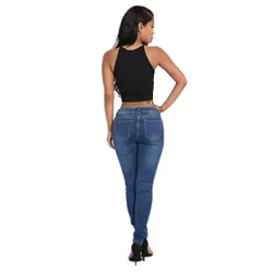 Для женщин пикантные низкая талия Нерегулярные рваные Slim Fit эластичный джинсовые узкие брюки обтягивающие джинсы Синий