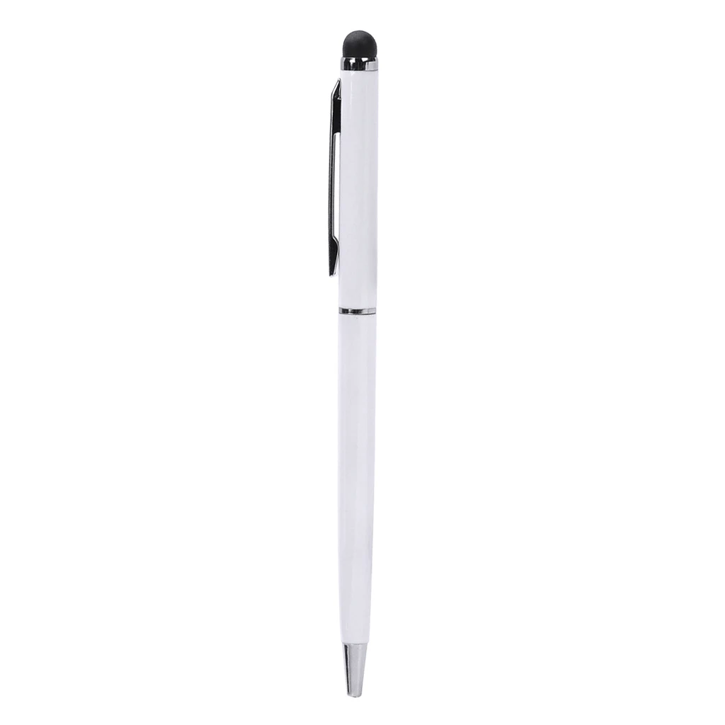 10x 2in1 Capacitive Stylus/ Ballpoint Hand Writing Pen for Touchscreen White