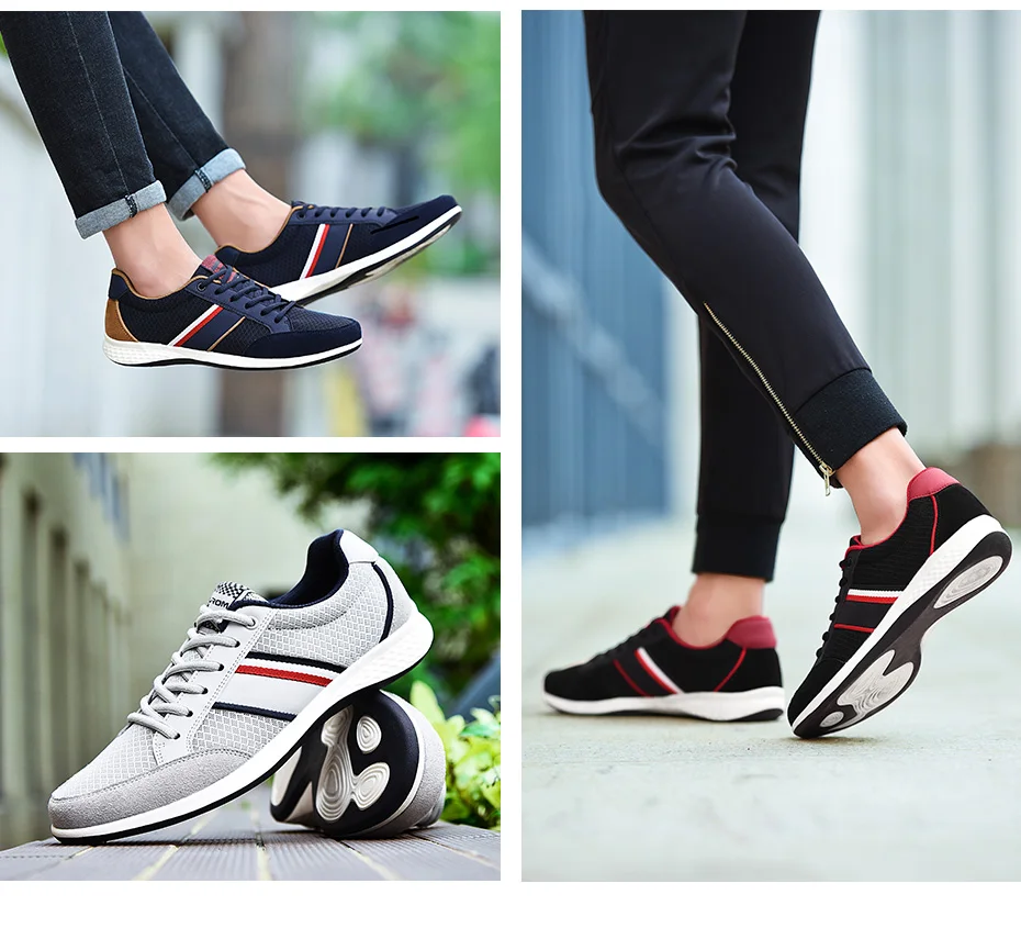 SUROM Summer Men's Shoes Breathable Leather Mesh Casual Shoes Men Luxury Brand Fashion Footwear Male Krasovki 32