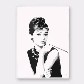 

Audrey Hepburn Movie Star Art Canvas Poster Home Decor