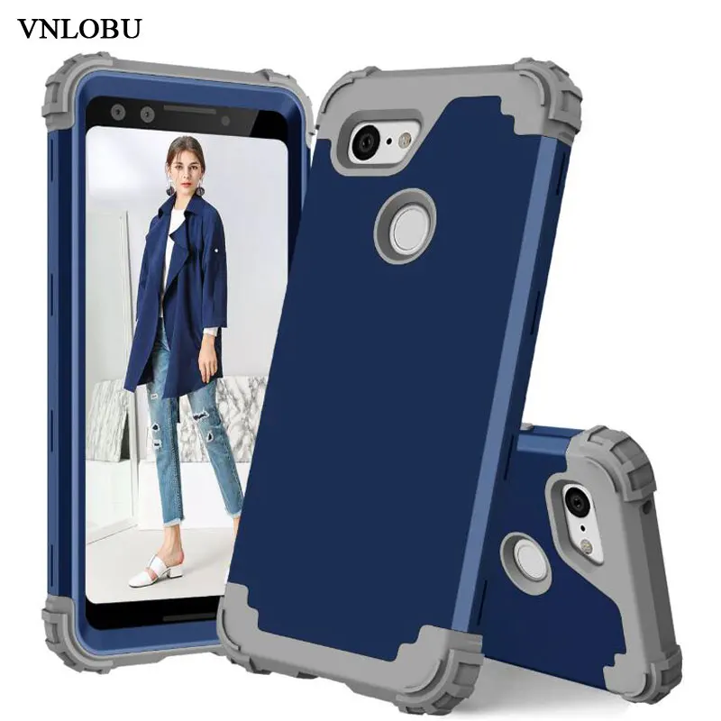 

Anti-Fall Dual Layer Hybrid Armor Case for Google Pixel 3 XL Cover Shockproof 2 in 1 PC Rubber Phone Case for Pixel 3 / 3 XL