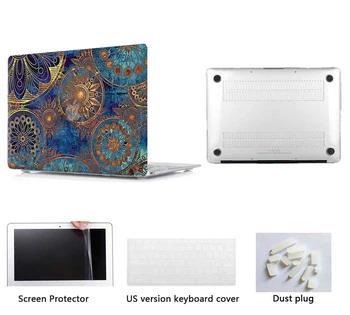 

Color Hard Shell Laptop Case+Keyboard Cover+Screen Film+Dust Pulg For MacBook Air Pro Retina with/not Touch Bar 11 12 13 15 inch