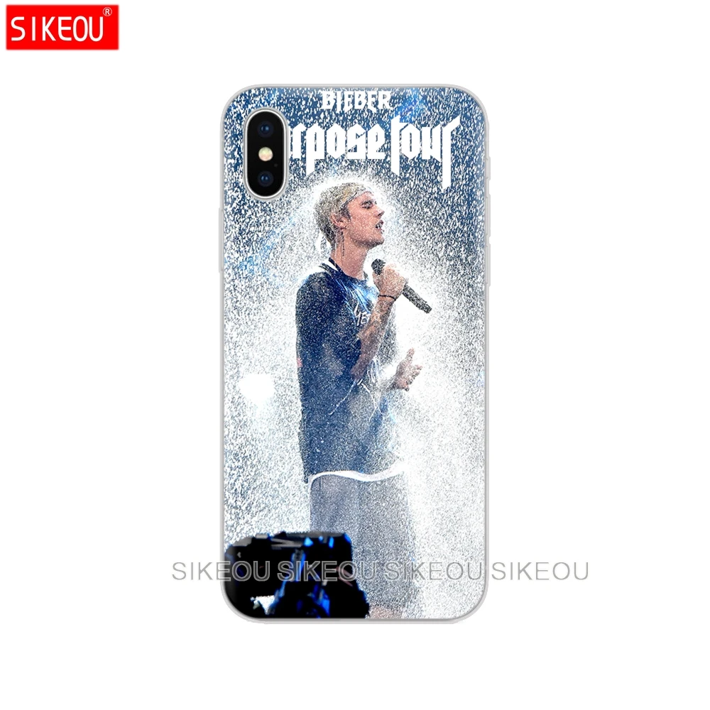 Silicone Cover Phone Case For Iphone 6 X 8 7 6s 5 5s SE Plus 10 Case Justin Bieber purpose tour Justin Bieber purpose tour