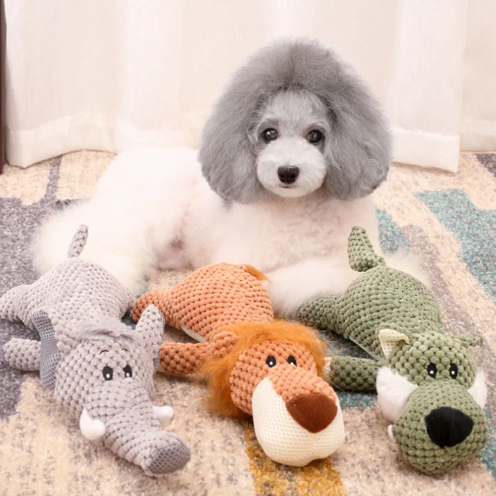 

Cut Pet Toy Puppy Training Toy Chew Squeaky Interactive Sound Toys Squeaker Elephant Wolf Lion Dog Funny Toy Pet Supplies