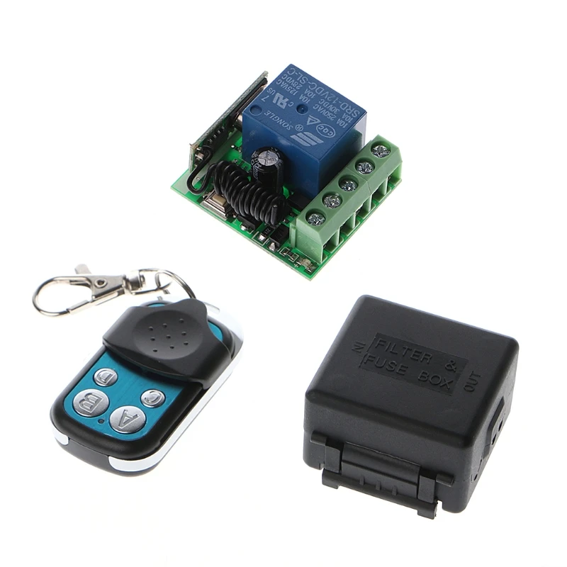 

433Mhz Universal Wireless Remote Control Switch DC 12V 10A 1CH Relay Receiver Module
