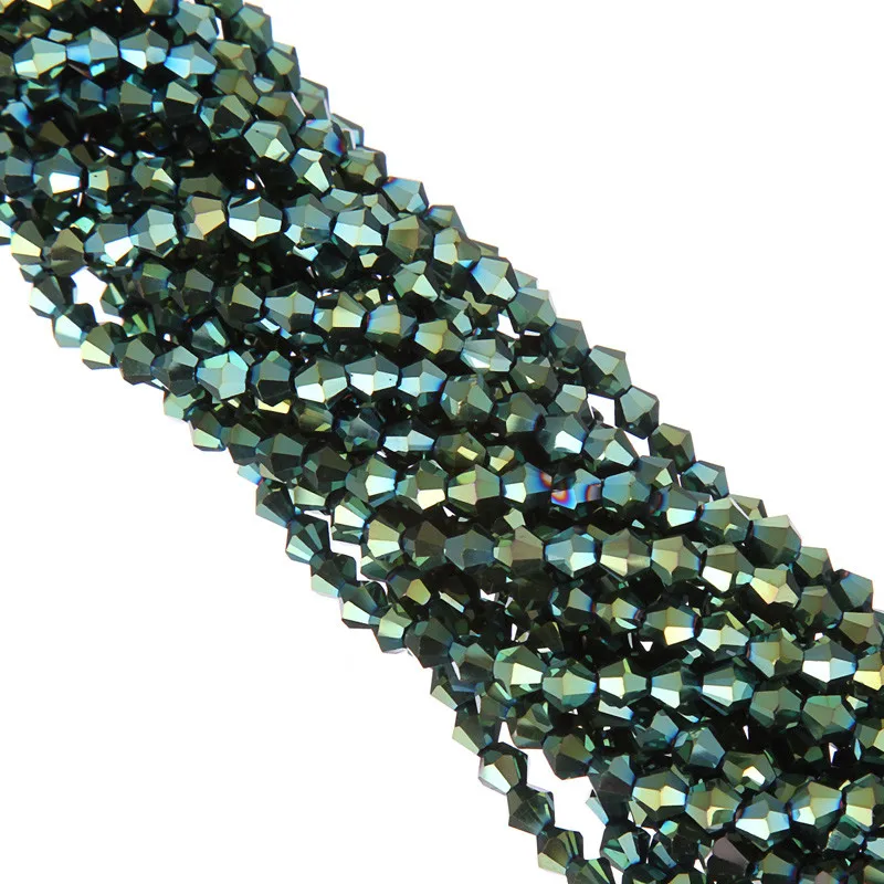 Мода 4 мм 110 шт стеклянные кристаллы россыпью граненые Биконусы бусины для DIY браслет ожерелье Изготовление ювелирных изделий Прямая поставка - Цвет: green