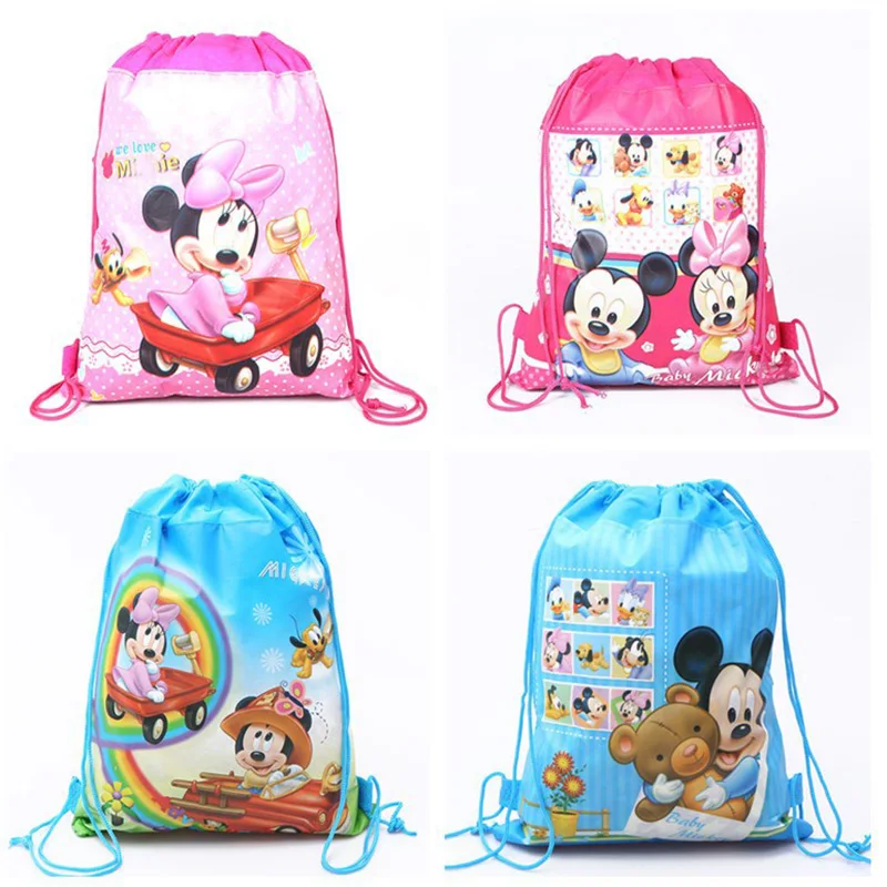 

6pc/lot Lovely Cartoon gifts Bag Birthday Party Decoration Kids Favors Non-woven Fabric Drawstring Backpack Baby Shower supplies