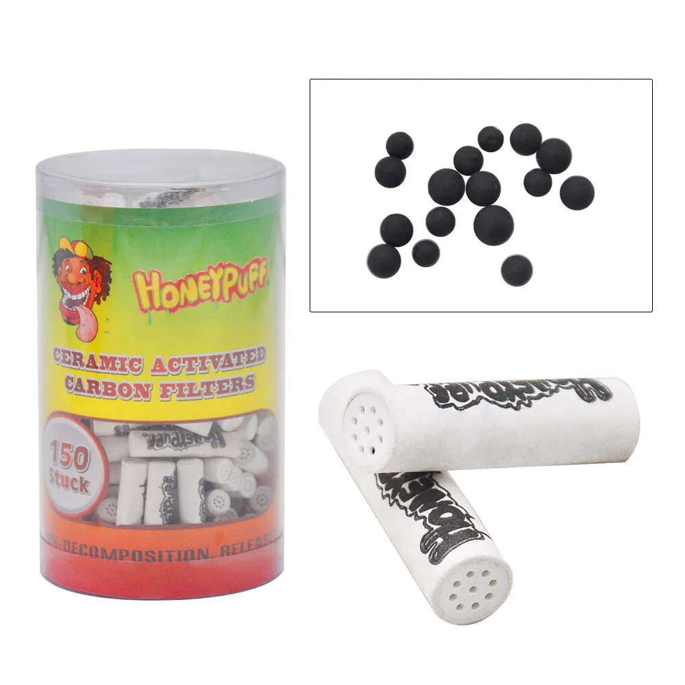 HONEYPUFF Brand 6MM Active Charcoal Pipe Filter Suit For Metal Smoking Pipe or Natural Wood Smoke Pipes Accessories