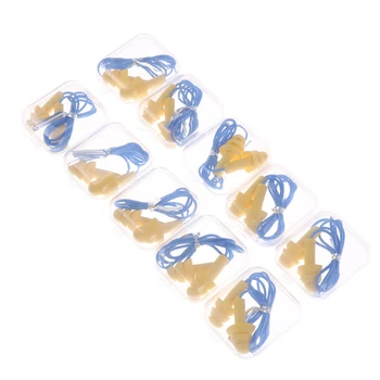 

10 Pair Soft Silicone Wired Ear Plugs Reusable Hearing Protection Earplug With Corded Noise Reduction Hearing Protection