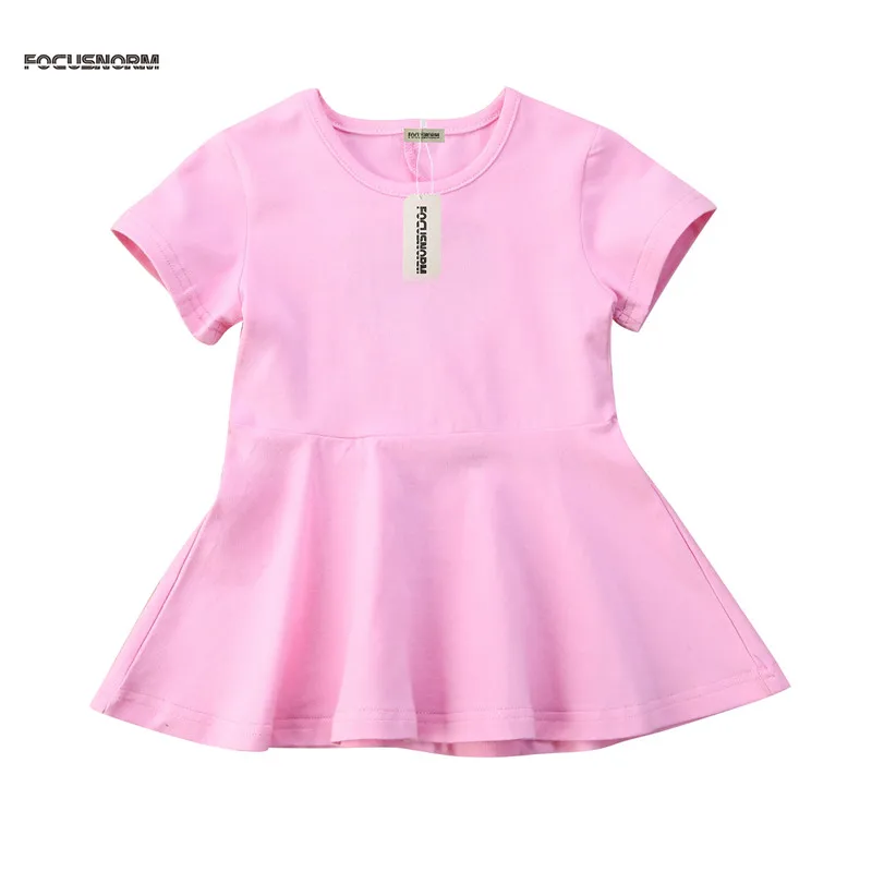

Newborn Kids Baby Girls Cotton Dress Summer Short Sleeve Princess Little Girl Dresses 6M-4T