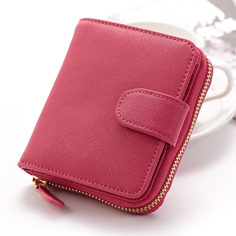 

Fashion Colors Women Wallets Short Cow Split Leather Zipper Small Wallet Purse Cards Holder For Girls Coin Bag