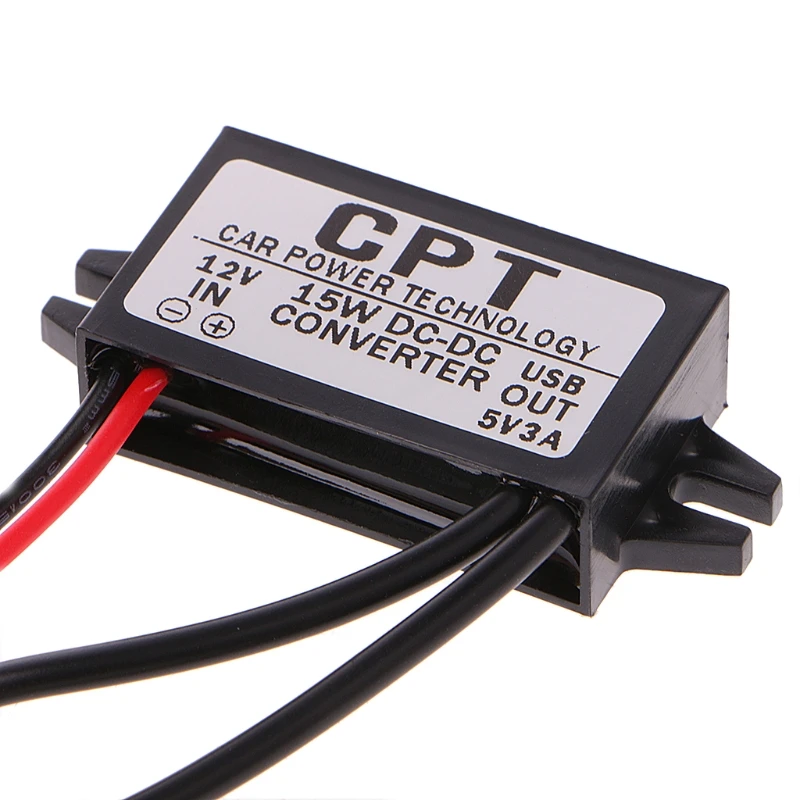 DC Converter 12V To 5V 3A Double 2 USB To Auto Power Regulator Voltage Step Down 15W 3A,Total 50mV (MAX) 20M-band Width