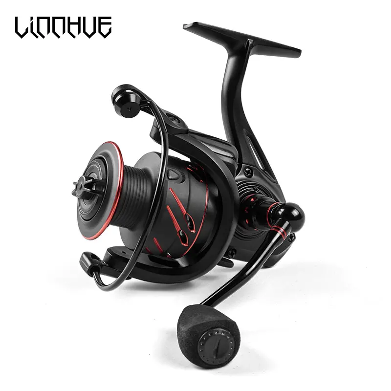 LINNHUE New Fishing Reel Full Metal Spool Spinning Reel 5.0:1 Max Drag 10Kg Power Smooth Sea Carp Fishing Reel Black LINNHUE New Fishing Reel Full Metal Spool Spinning Reel 5.0:1 Max Drag 10Kg Power Smooth Sea Carp Fishing Reel Black