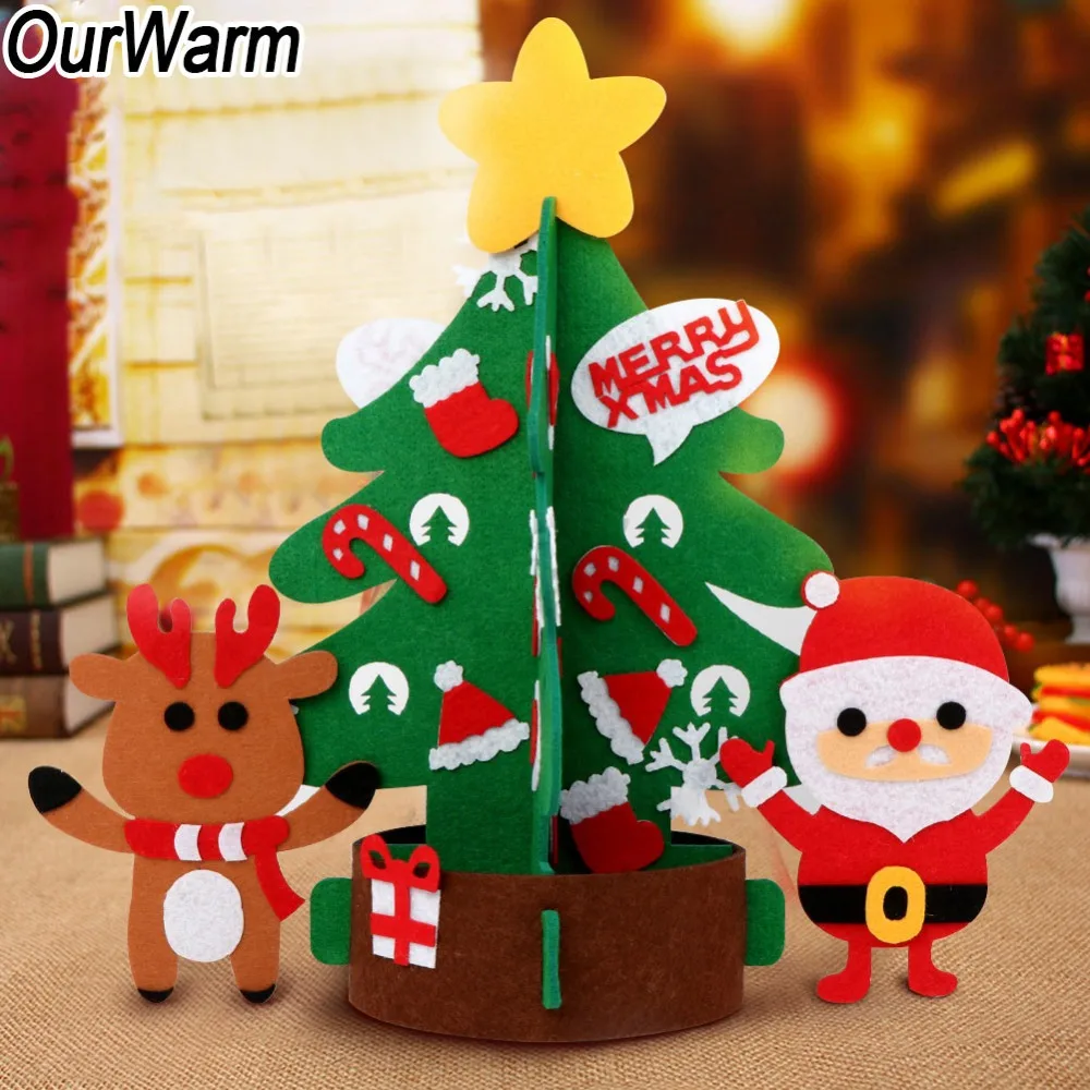 OurWarm 3D войлочное Дерево DIY ремесло для детей ручной работы интеллектуальная игрушка Подарки на год Рождество украшение стола