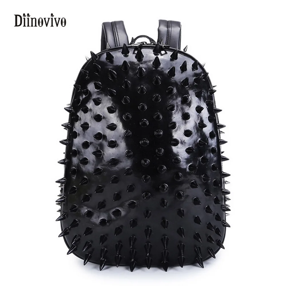 

DIINOVIVO New Fashion Thorn Women School Bags Youth Leather Student Travel Bag Punk Style Protective Backpack Bagpack WHDV0132