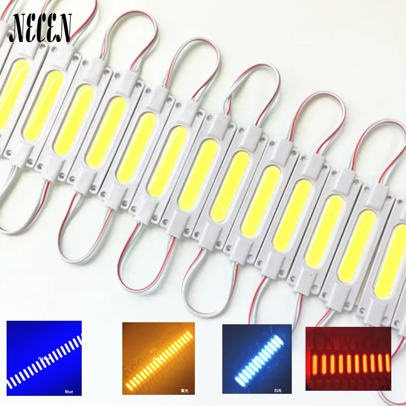 

Necen COB 3leds/pc 20pcs/lot 12V led module Pixel lights COB led lighting white/warm white/Yellow/blue/green waterproof