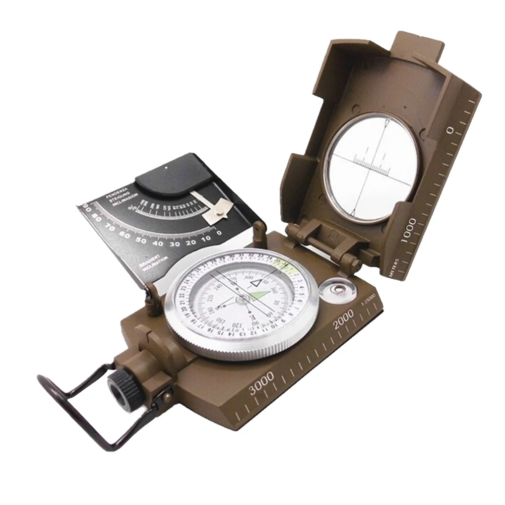 Professional Metal Military Army Sighting Inclinometer Compass Outdoor Survival Tool