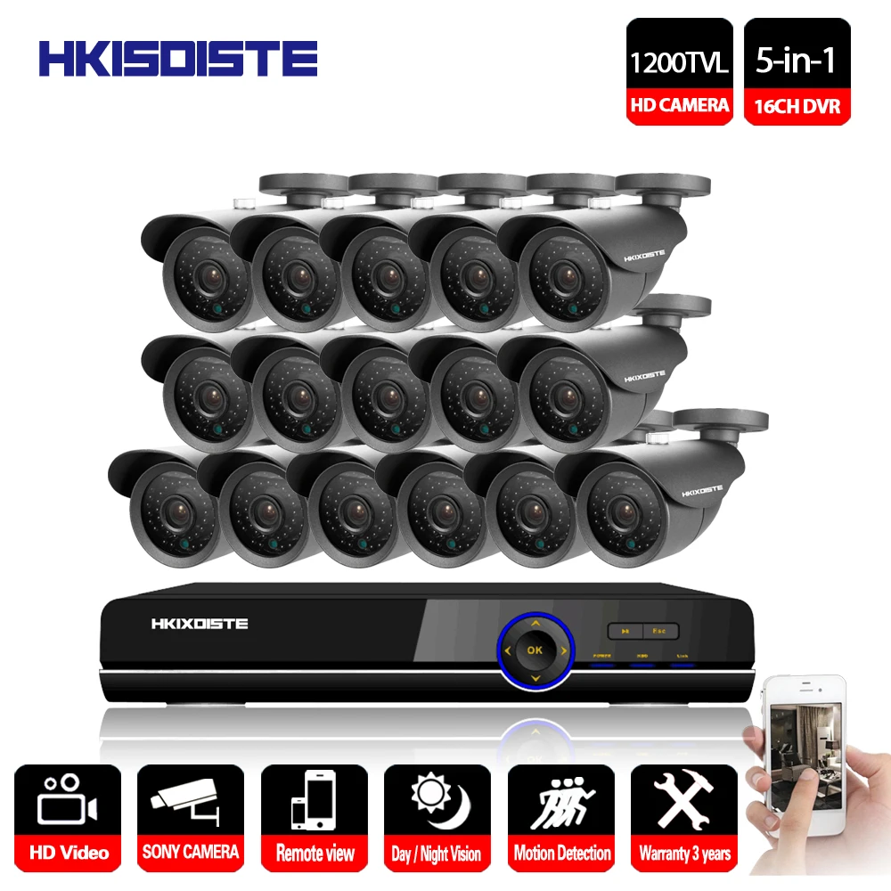 HKIXDISTE HD Sony font b CCTV b font System 16CH DVR 1080P HDMI Home Video Surveillance