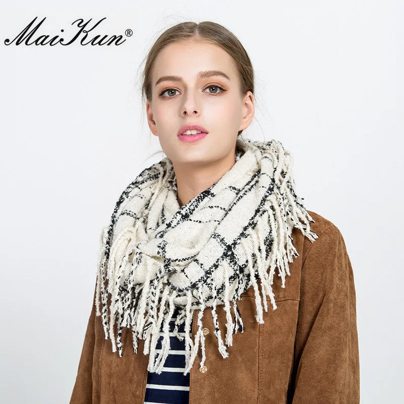 

Maikun Scarf for Unisex Fashion High Quality Warm Lattice Stole Shawl Bufandas Scarf for Men Women