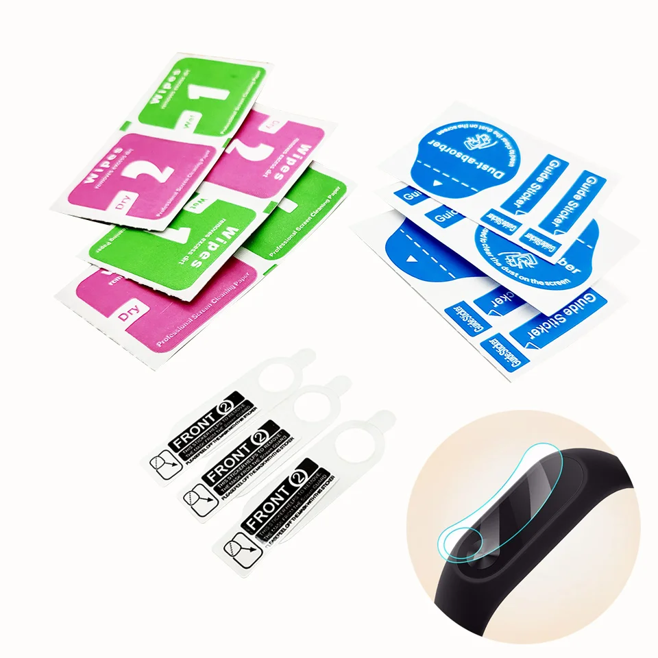 Screen Protectors 3pcs for Xiaomi Mi Band 2 Free Shipping HD Ultra Thin Anti-scratch Wristband Screen Protective Film