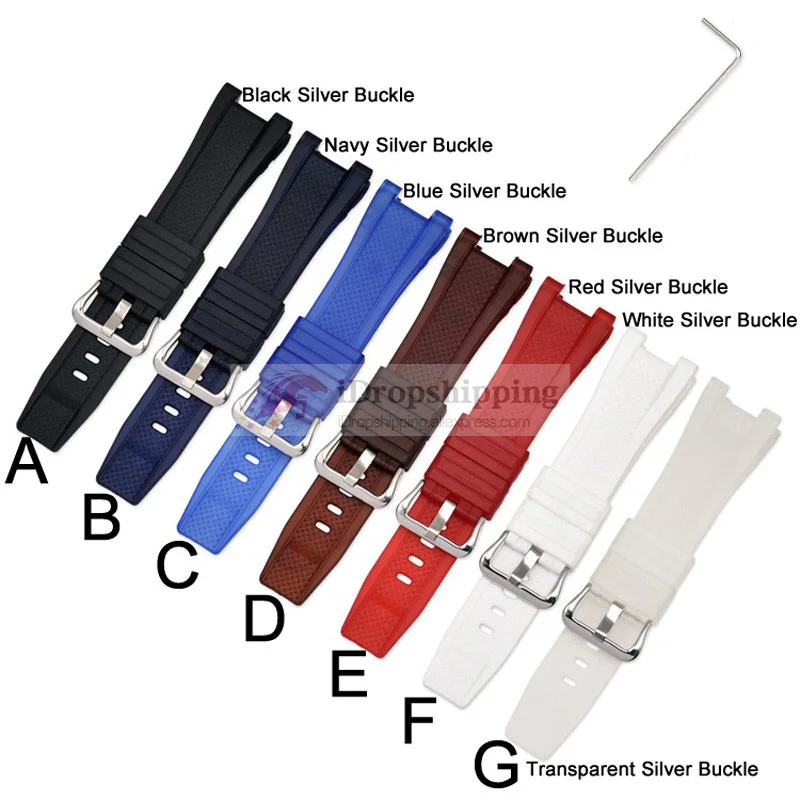 Black Silicone Rubber Watchband for Casio GST-W300G/W300/S300G/S300/S210B/S100G/S110/W100/W-110 Rubber Watch Strap+Tool