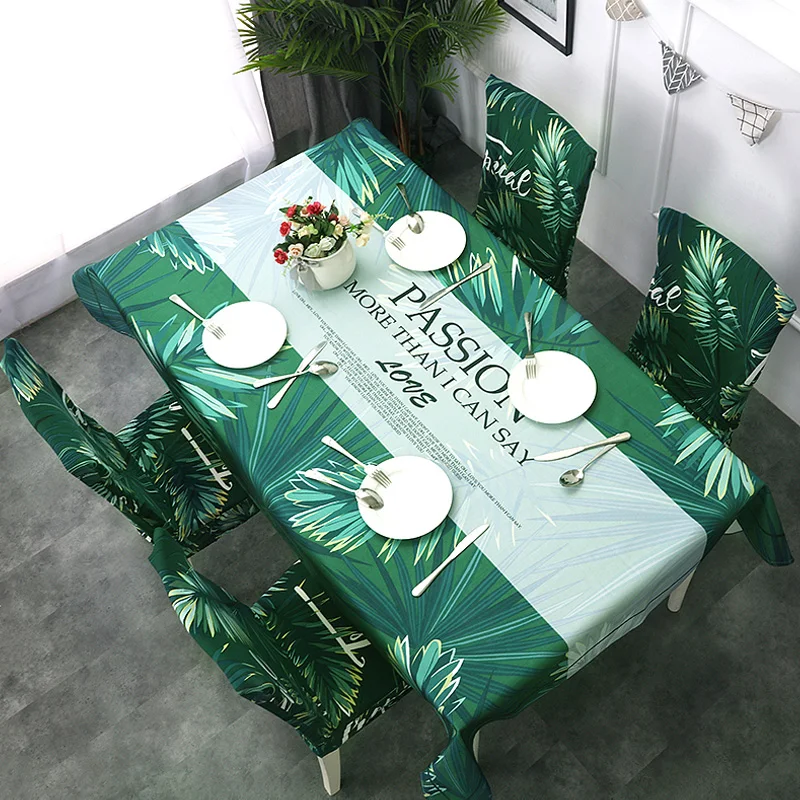 

Table cloth Rectangular Pastoral style Tropical Plants Printed Tablecloth Waterproof Home Protection and decorationTable cover
