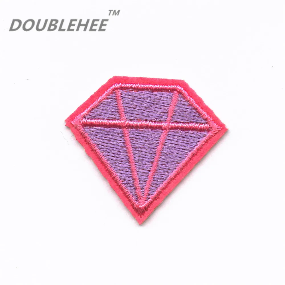 

DOUBLEHEE 4.2cm*3.2cm Embroidered Iron On Patches For Clothing Delicate Quality Diamond Motif Design For diy Shoes Bag T-shirts