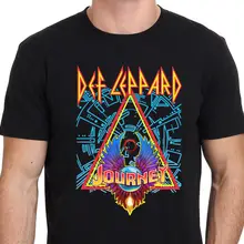 Def Leppard с Journey North American Tour черная футболка мужская одежда в стиле хип-хоп хлопковая футболка с коротким рукавом Футболка