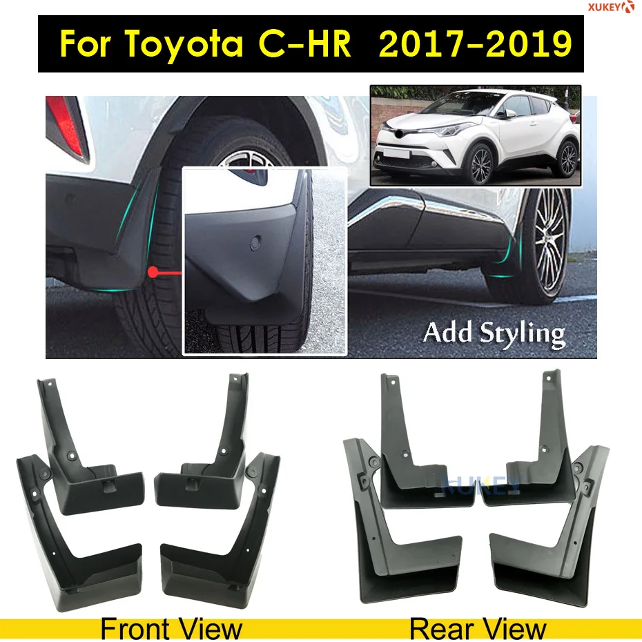 Автомобильные Брызговики для Toyota C-HR CHR RAV4 Highlander Venza Sienna Verso Alphard передние и задние брызговики Брызговики - Цвет: C-HR