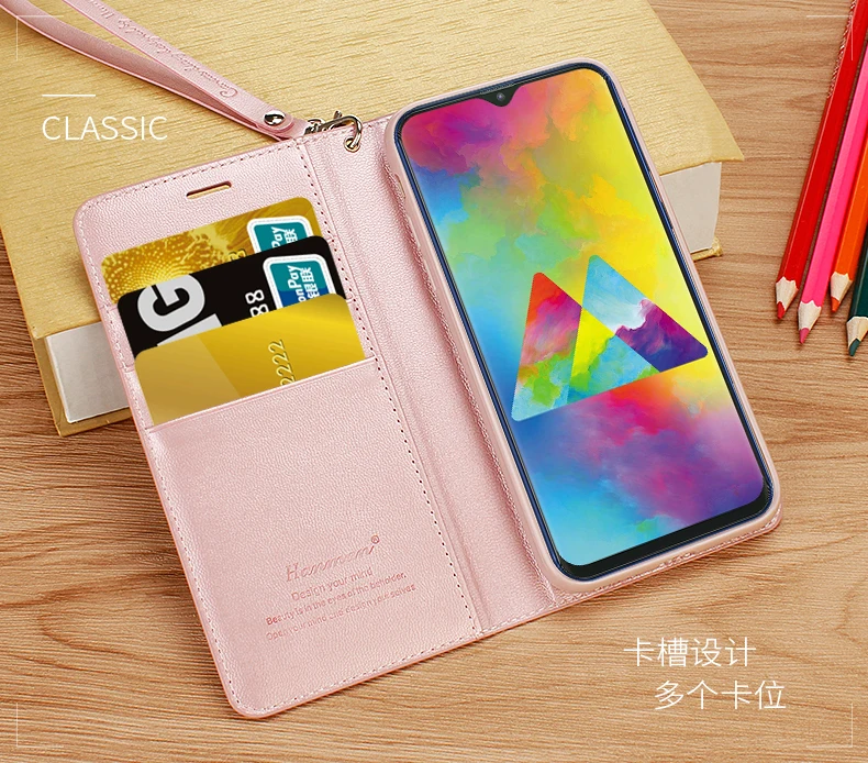 Case de Couro da Aleta para Huawei Slot para Cartão Hanman Menor Companheiro 30 Pro Lite Pendurar Corda Série Carteira Capa 10 Pçs 24 Estojos p/ carteira